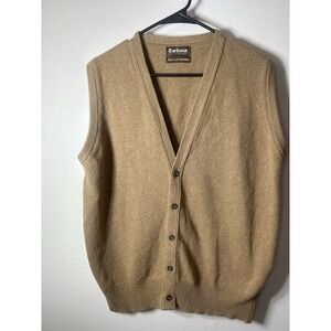 Vintage Barbour Wool Cashmere V Neck  Sweater Vest Men's Large Preppy Grandpa